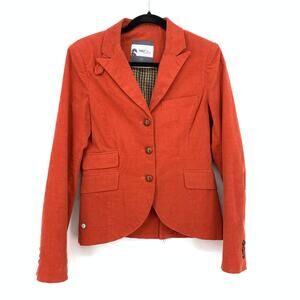 RKF Classic Blazer Jacket Womens Size Medium Reddish Orange Three Button